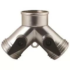 Melnor 2 Way Metal Hose Connector W/ Shut Off Valves
