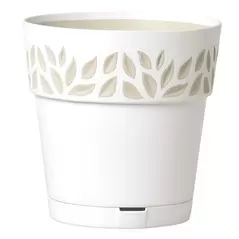 Deroma 7.9" Leaf Pot Premium Plastic White