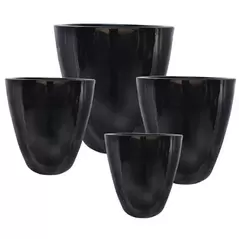 MCarr 16PC Tall Flared Planter Plt Glossy Black