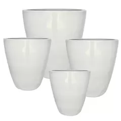 MCarr 16PC Tall Flared Planter Plt White