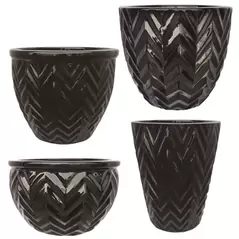 MCarr 26pc Chevron Planter Pallet Glossy Black
