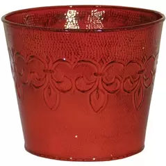Robert Allen 8" Fleur De Lis Planter Cayenne