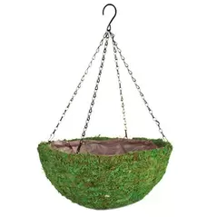 SSI 16" Moss Hanging Basket With Liner Green