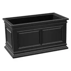 Algreen 30"x16"x16" Covington Rectangle Planter Black
