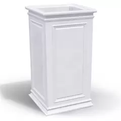 Algreen 27" Covington Pillar Self Water Planter White
