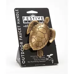 Festive Sea Turtle Brass Faucet Handle