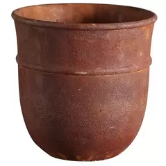 MCarr 5.7" Round Pot W/Saucer Rust