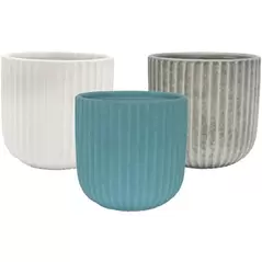 MCarr 8pc 7.2" Scraped Planter Set Asst Colors