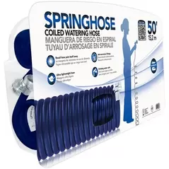 Plastair Springhose W/ Nozzle 50' Blue