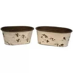 WSP Tubs Oval Set Of 2 Distressed White