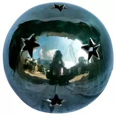 MCarr 10" Sphere W/Stars Falling Green