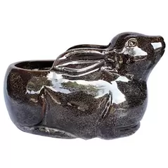 MCarr 19.3" Rabbit Planter Falling Brown
