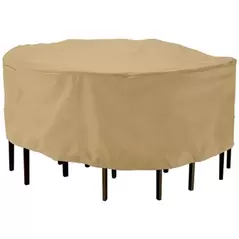 Classic Accessories 94" Round Terrazzo Patio Table & Chair Set Cover