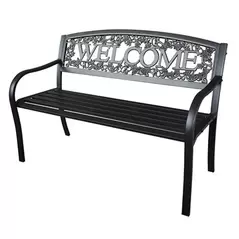 Gardener Select 4' Welcome Bench Black, Aluminum & Iron