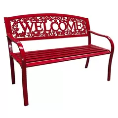 Gardener Select 4' Welcome Bench Red, Aluminum & Iron