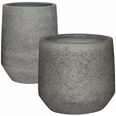 MCarr 18pc Ficonstone Round Planter Pallet Gray Stone