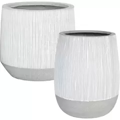 MCarr 18pc Ficonstone Stripe Planter Pallet White Glaze