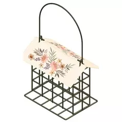 Natures Way Metal Suet Cage Bird Feeder 1 Cake Decorative
