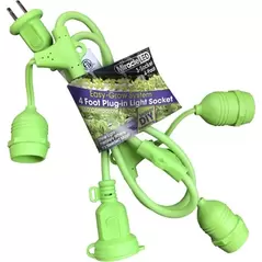 Miracle LED Easy Grow Plug-In Light Sockets, 4-Foot Length, 3 Sockets, Linkable Modular System for Expansion and Growth