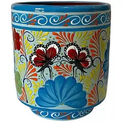 Talavera 9.5" Bella Especial Tall Cylinder Lite Blue