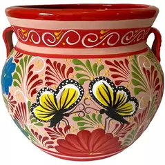 Talavera 12" Bella Especial Michoacana Pot Red