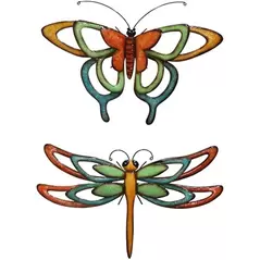 VCS 22" Colorful Open Wing Butterfly & Dragonfly