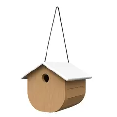 Woodlink Nordic Wren/Chickadee House with Teak Finish White Metal Roof