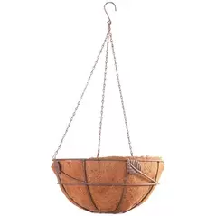 AGW 14" Jardin Style Hanging Basket with Liner & Chain Bronze