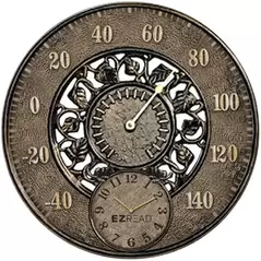 Headwinds 12" Clock Thermometer Vines