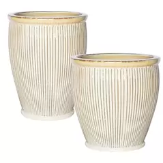 MCarr 30pc Ribbed Round Planter Pallet Light Cream