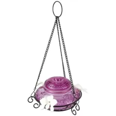 Natures Way 14oz Antique Glass Top-Fill Hummingbird Feeder Plum