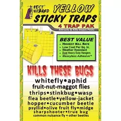 Pest Wizard 4pk Large Sticky Trap Yellow