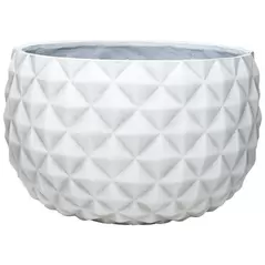 Southern Patio 12" Low Pineapple Planter White
