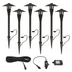 Moonrays 6pk Black Metal Pathway Kit