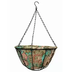 Gardener Select 14" Hanging Basket Blue Brown Fabric Coco Liner 6/CS