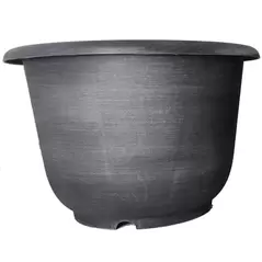 Grower Select 14.00 Roll Rim Pot Black / Silver 1413/PL