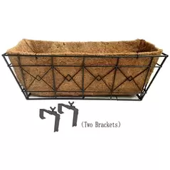 Gardener Select 20" Black Plaid Window/Deck Planter 20"wx7.5"h 2 Brackets Enclosed 6/CS