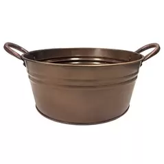 Gardener Select 9" Round Short Tin Bucket Antique Copper 9"wx10"h 12/CS