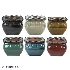 MCarr 8PC 5.3" Self Water Scallop Pot Mixed Asst