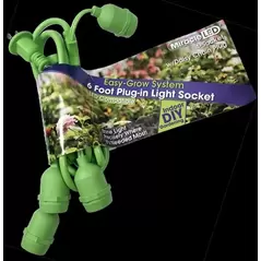 Miracle LED Easy Grow Plug-In Light Sockets, 6-Foot Length, 4 Sockets, Linkable Modular System for Expansion and Growth