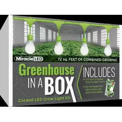 Miracle LED Greenhouse in a Box LED Grow Light Kit, 6-Foot Length, with 4 Ultra Grow Lite Full Spectrum Grow Bulbs