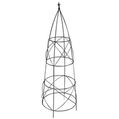 Panacea 36" Black Circular Obelisk With Finial