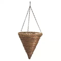 Panacea 12" Rope & Fern Cone Hanging Basket