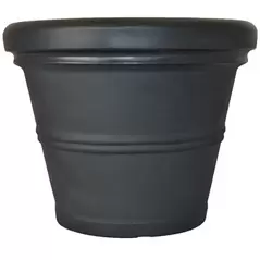 Tusco 13.5" Rolled Rim Planter Black