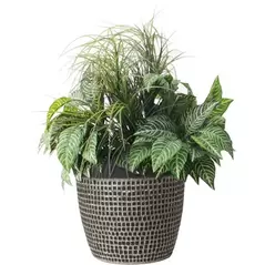 Algreen 16"x14" Mosaic Planter Brown
