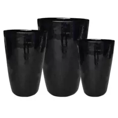 MCarr 12pc Tall Round Planter Pallet Glossy Black