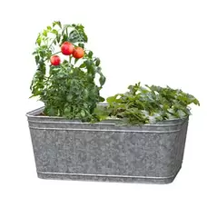 Panacea Rectangle Beverage Tub Planter Galvanized