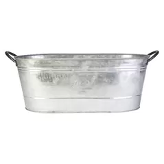 Panacea 16" Oval Washtub Planter Aged Galvanized
