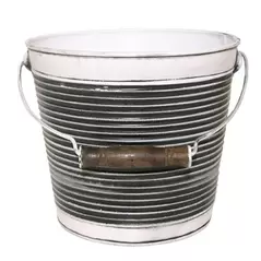 Robert Allen 10" Ribbed w/ Handle Planter Charcoal