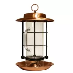 Woodlink Hopper + Seed Scoop Feeder CopperTop Metal